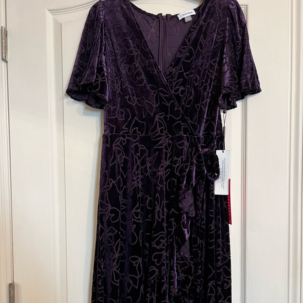 Calvin Klein Deep Purple Floral Dress